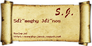 Sümeghy János névjegykártya